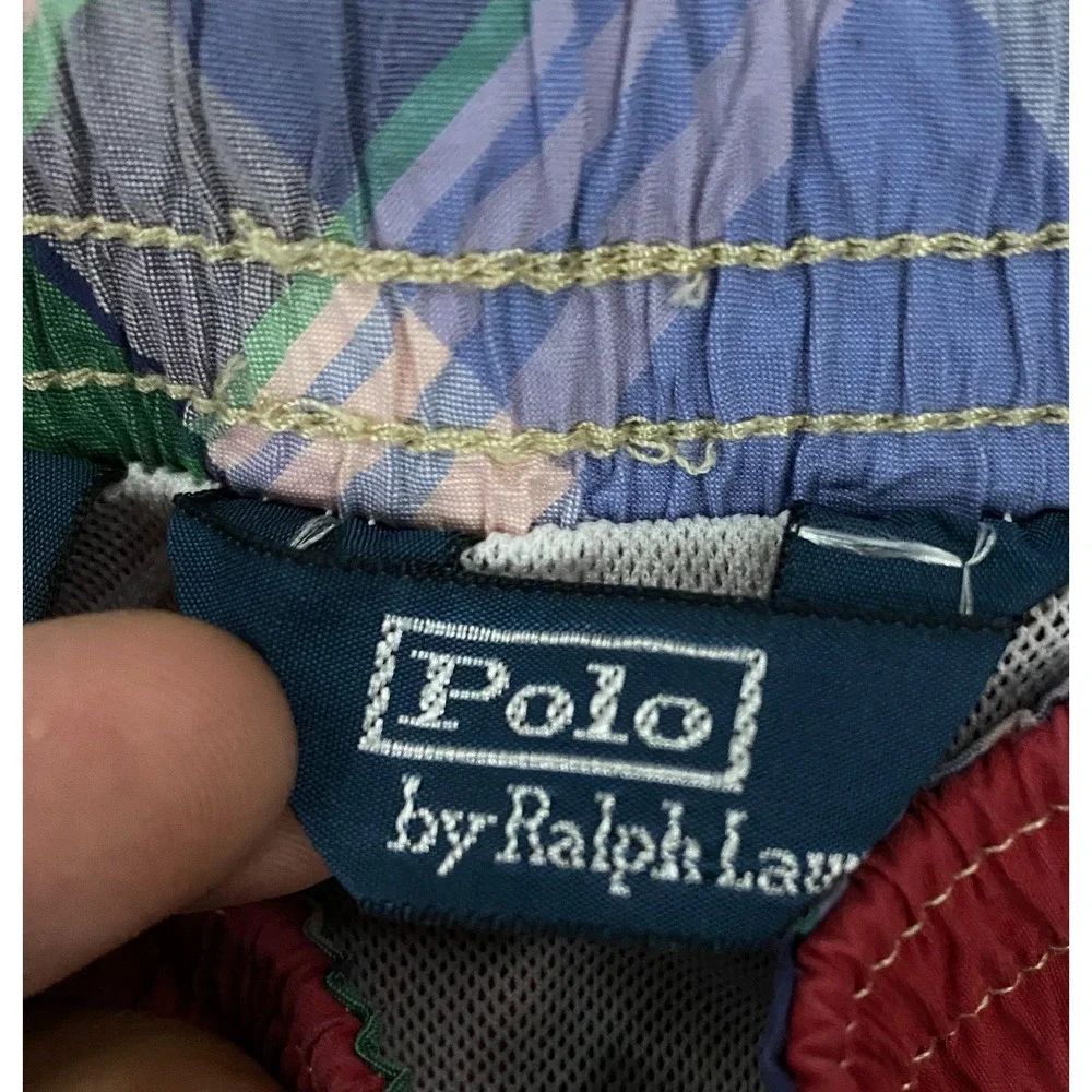 Vintage Polo Ralph Lauren Swim Shorts Mens MEdium Red Pony Mesh Lined Trunks